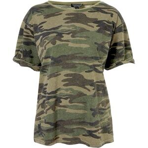 Topshop camo crew neck tee